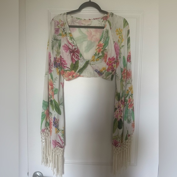 Rococo Sand Rue twist long sleeve crop top - Picture 4 of 5